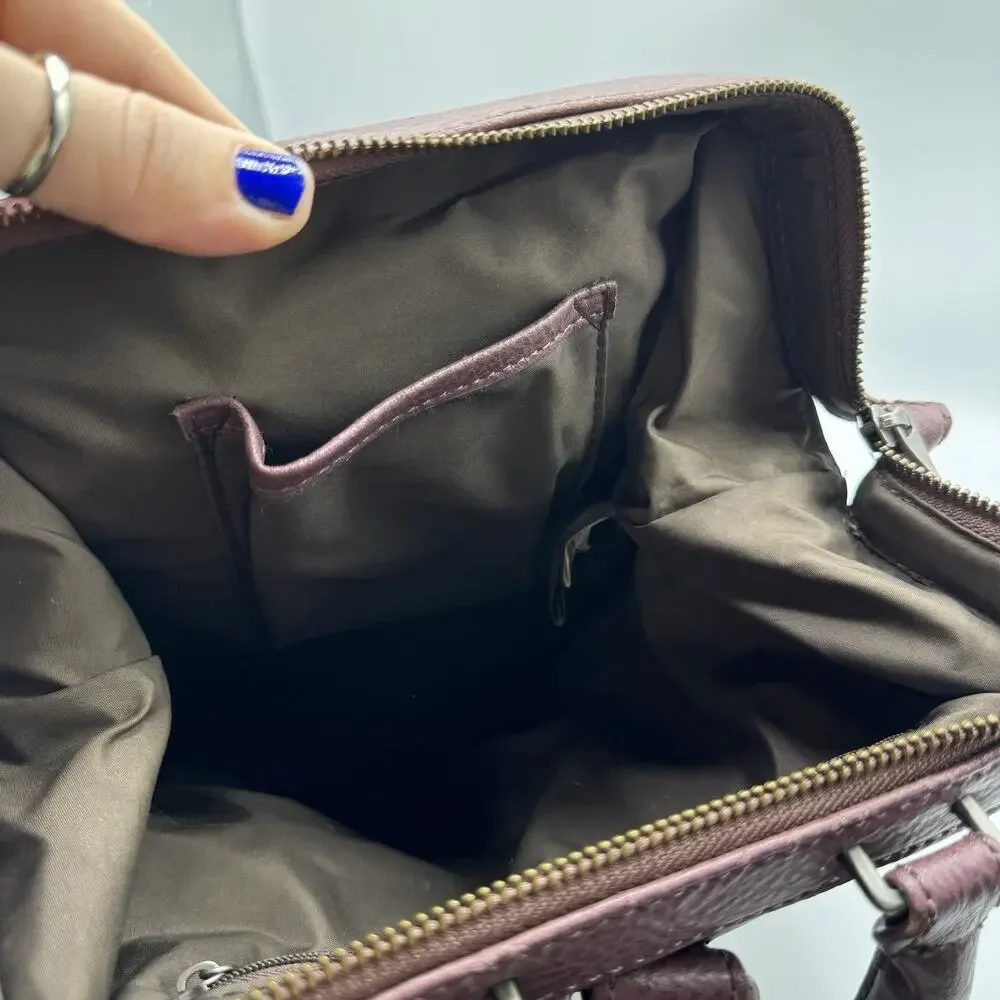 Matt & Nat Purple Vegan Leather Backpack Zip Pocket Adjustable Straps